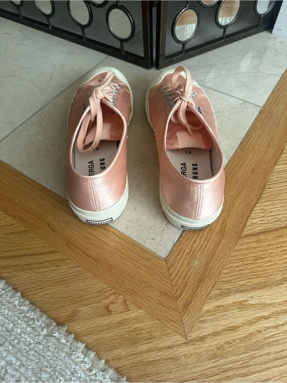 Superga X Alexa Chung Peach Pink Canvas Low-Top Sneakers